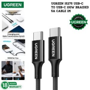 UGREEN 15275 USB-C to USB-C 100W PD Braided Cable (1M)