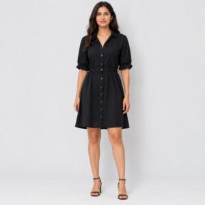 Shirt Dress - Black